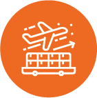 icon representing air cargo or freight transport