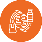 vector icon that represents the concept of recycling and a circular economy